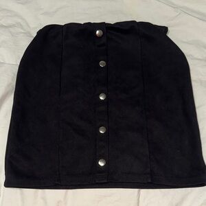 Must Have Black Snap-Front Mini Skirt